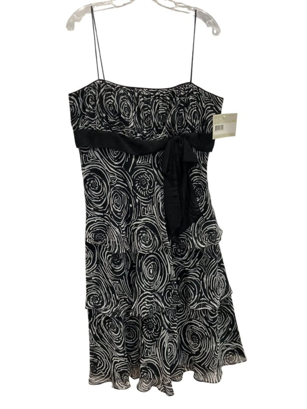 Liz Claiborne Y2K Fairy Grunge Babydoll Mini Dress 14 Black Tiered Whimsy Boho